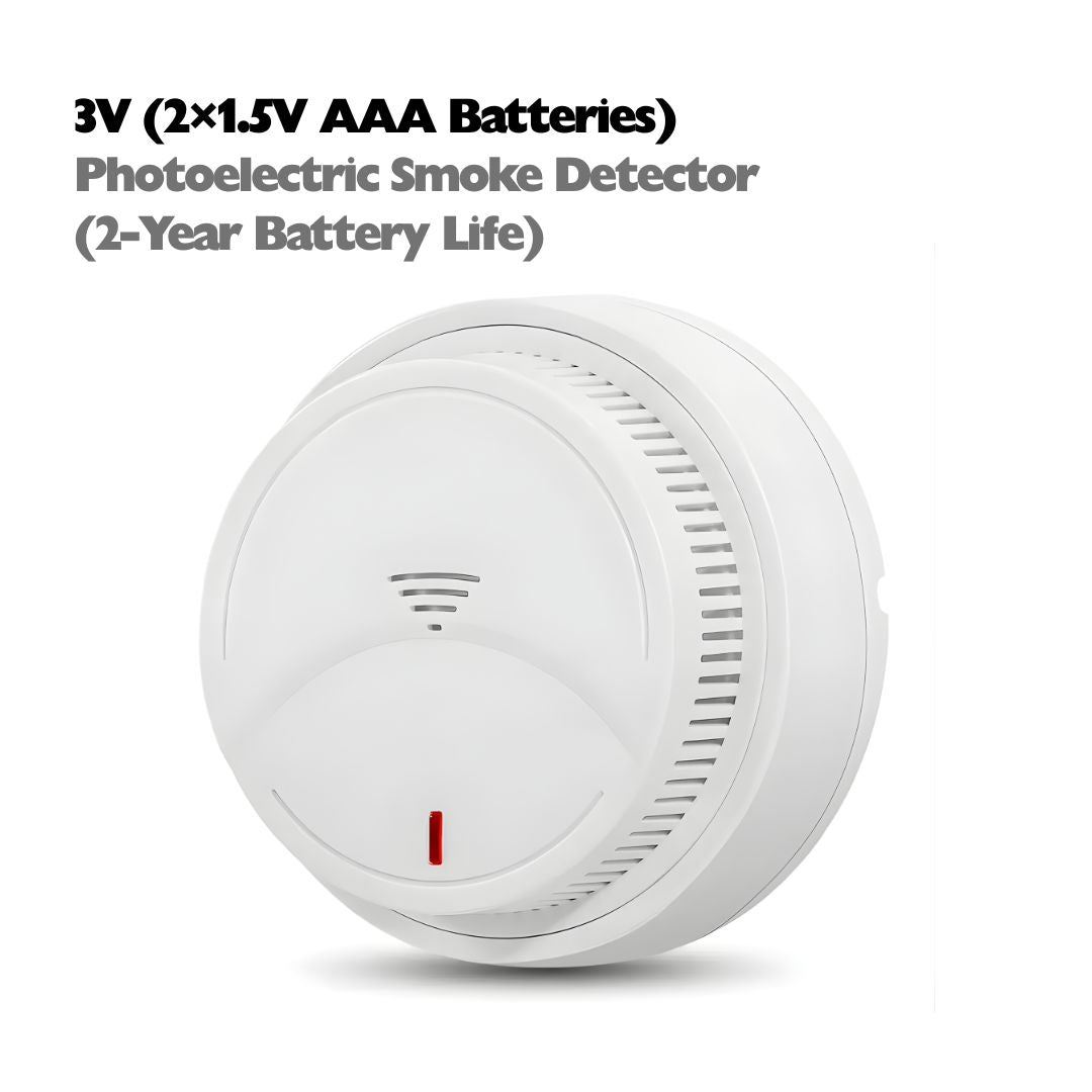 Home Standalone Photoelectric Smoke Detector - 360° Fire Safety Alarm with One-Button Test & Low Battery Alert