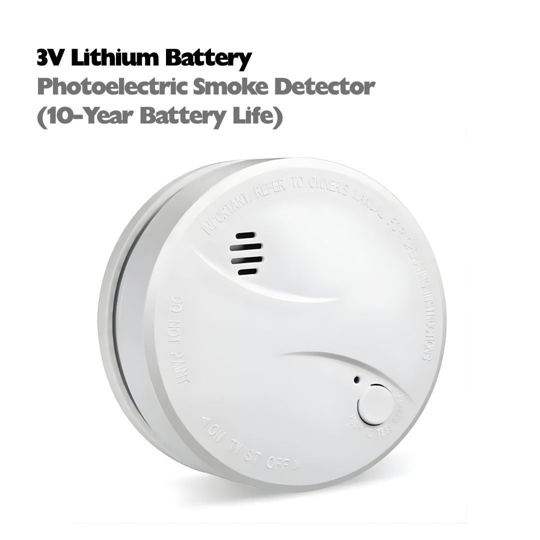 Home Standalone Photoelectric Smoke Detector - 360° Fire Safety Alarm with One-Button Test & Low Battery Alert