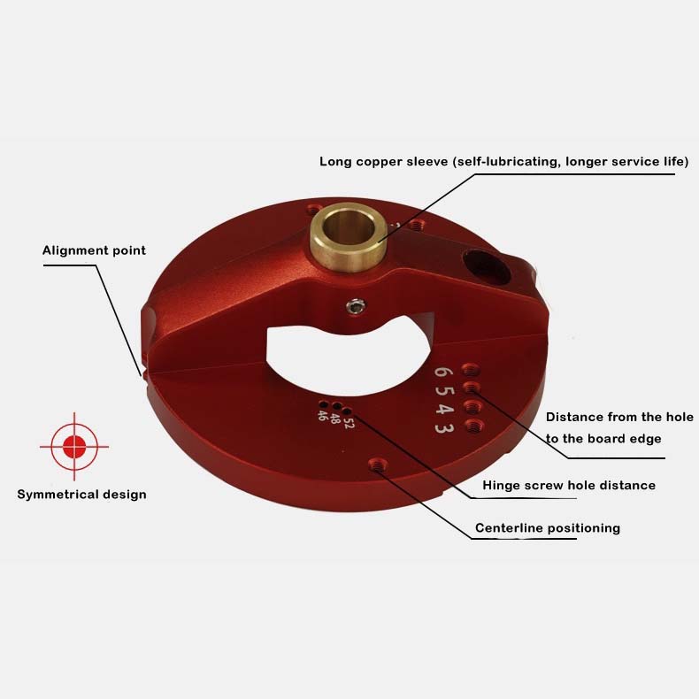 Multi-Functional Self-Contained Fixture 35mm Door Hinge Jig for Hinge Hole Drilling, Wood Mortise Hole Drilling, Vertical Hole Drilling