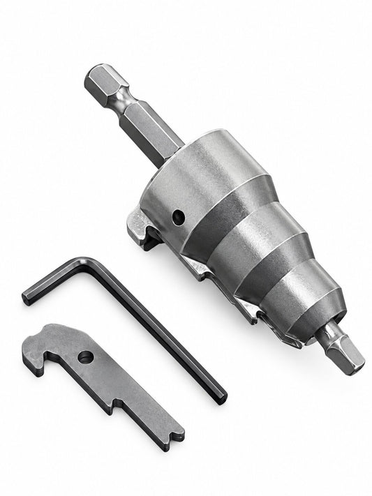 Power Conduit Reamer Tool Kit, EMT Deburring Tool with Replaceable Blade, 1/4" Hex Shank, No. 2 Square Bit, for 1/2", 3/4" & 1" Conduit