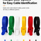 100pcs Reusable T-Head Hook & Loop Cable Ties - Back-to-Back Nylon Wire Management Straps for Server Racks, Network Cabinets, Data Centers & Home Office
