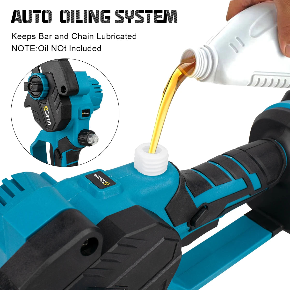 8” Cordless Brushless Chainsaw – Compact Power Cutter for Woodworking & Garden Use | Compatible with Makita 18V Batteries
