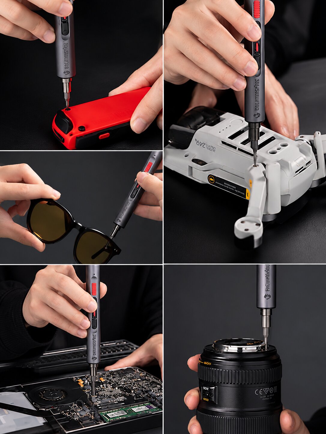 SR-SD18D Mini Electric Screwdriver Kit | 0.6N·m High-Torque 3-Setting Precision Screwdriver | 26 Bits, 3mm Universal Chuck for Drilling, 3 LED Lights for Computer, Phone, Electronics Repair
