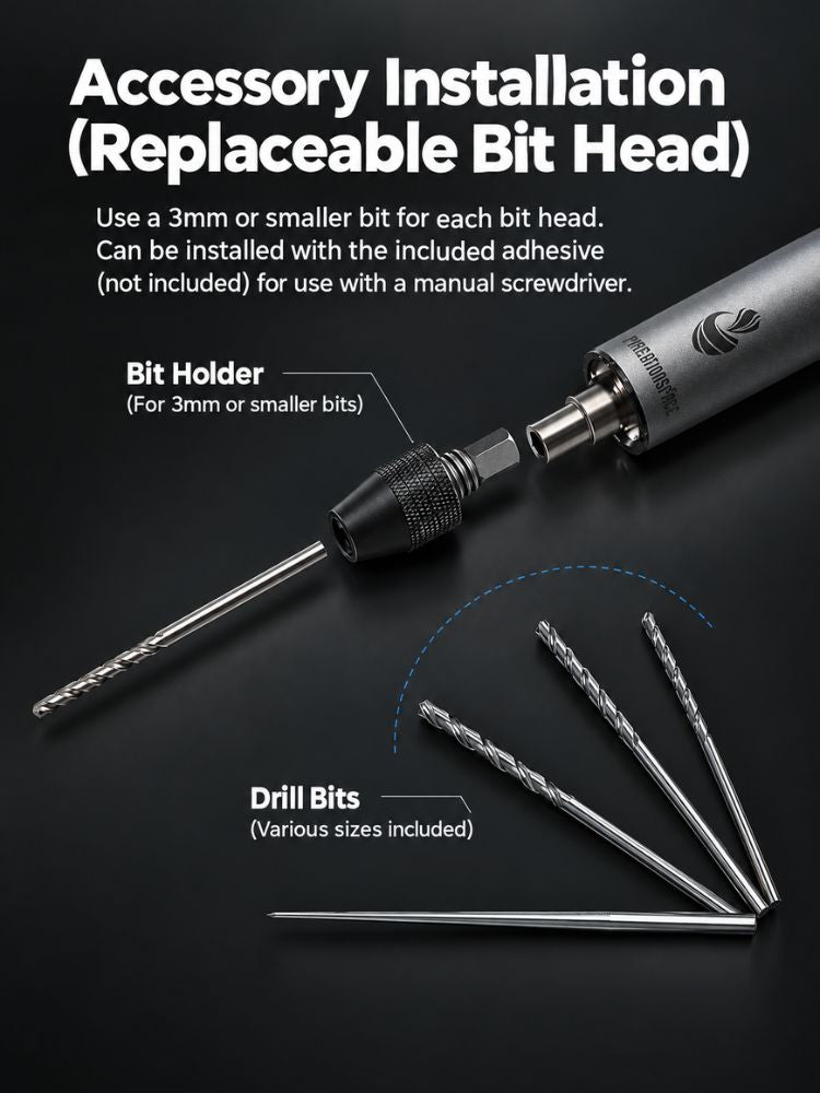SR-SD18D Mini Electric Screwdriver Kit | 0.6N·m High-Torque 3-Setting Precision Screwdriver | 26 Bits, 3mm Universal Chuck for Drilling, 3 LED Lights for Computer, Phone, Electronics Repair