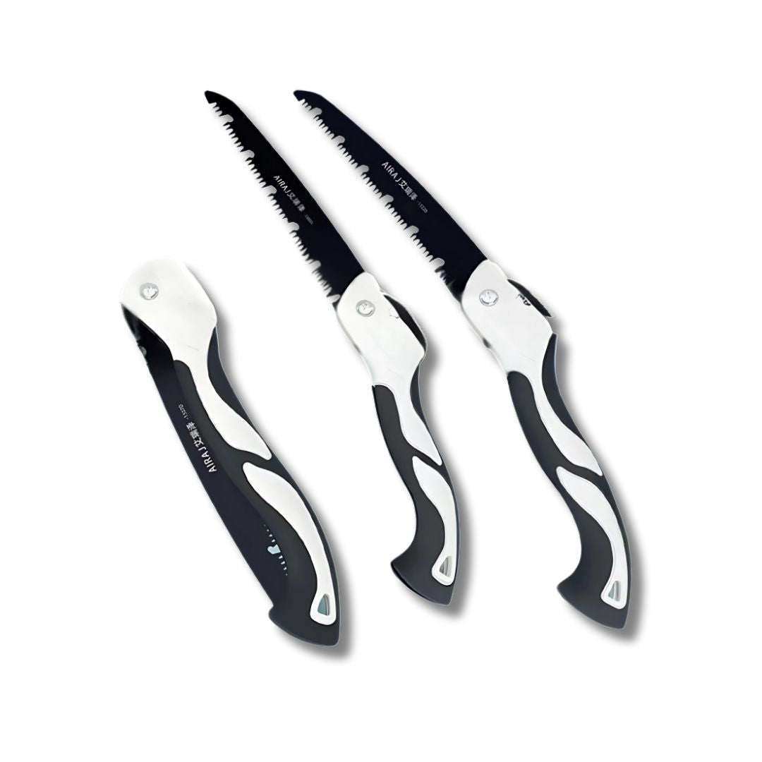 SK7 Steel Folding Hand Saw – Laser-Hardened Triple-Tooth Blade for Effortless Tree Pruning, Bamboo / Softwoods Cutting, DIY & Carpentry