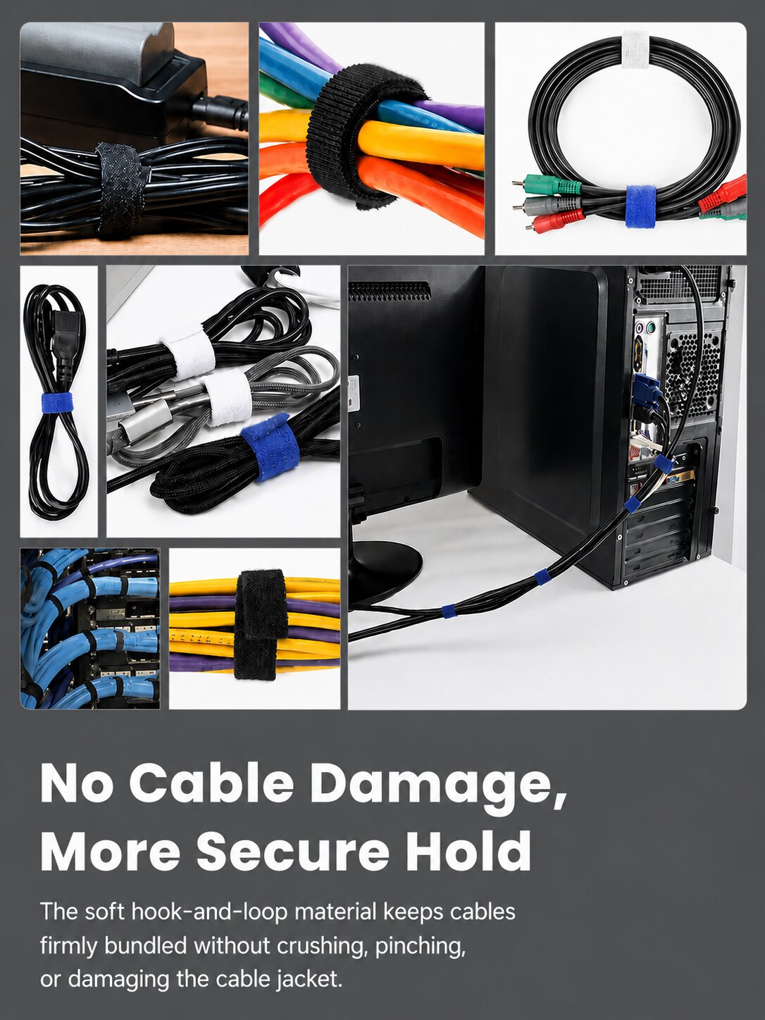 SR-CT811R Tear-Off Back-to-Back Hook & Loop Cable Tie Roll | Reusable Cable Wrap for Network Cabling, Server Rooms, Home & Office Cable Management. Ideal for Ethernet, Fiber, Power, HDMI, USB & more.