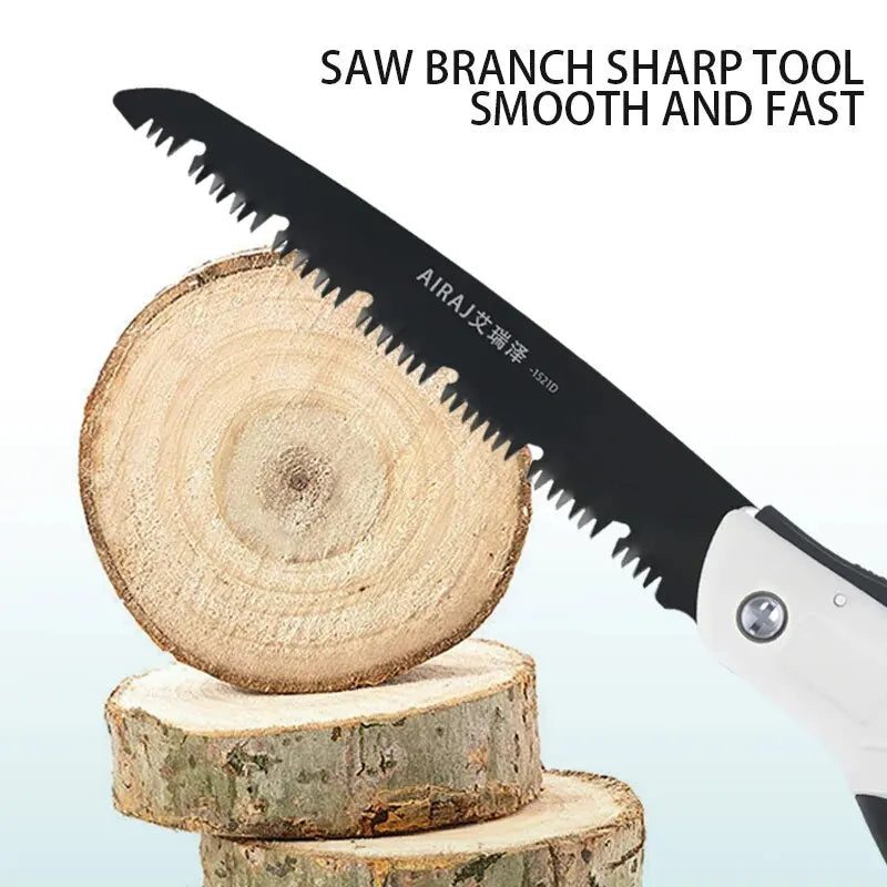SK7 Steel Folding Hand Saw – Laser-Hardened Triple-Tooth Blade for Effortless Tree Pruning, Bamboo / Softwoods Cutting, DIY & Carpentry