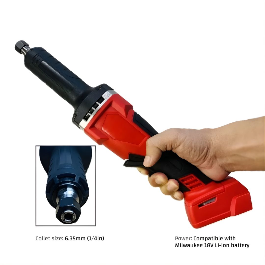 SR-DG18 Cordless Brushless Straight Die Grinder, 18V Compatible with Milwaukee Battery – 1/4” Collet, 30,000 RPM High-Speed Tool for Cutting, Grinding, Engraving & Polishing – Ideal for Metalworkers, Woodworkers & DIY Hobbyists