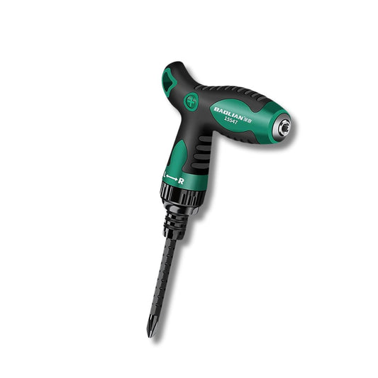 T-Handle 12-in-1 Dual-Use Ratcheting Screwdriver — Adjustable Length, Strong Magnetic Bit Holder, Chrome Vanadium, for Automotive, DIY & Home Repair