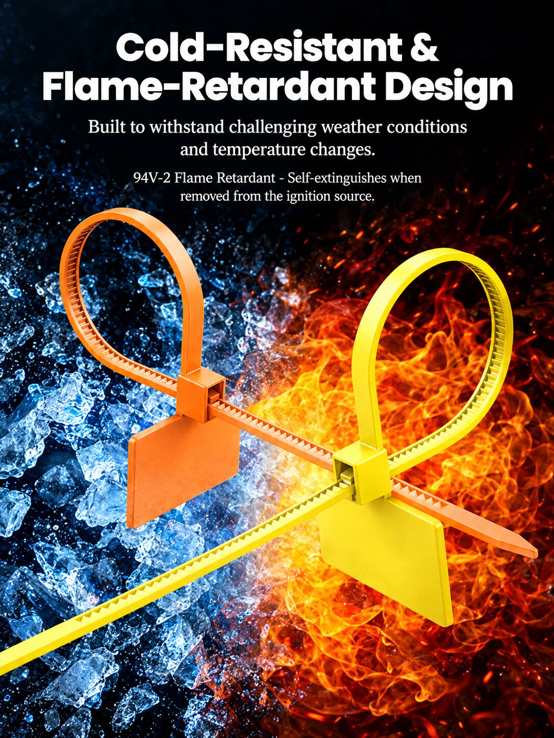 Writable Label Cable Ties | Color-Coded Nylon Cable Tags for Network, Server Room, Industrial, Electrical, Home & Office Cable Management | Self-Locking, Flame-Retardant, Premium Nylon 66