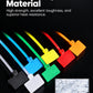 Writable Label Cable Ties | Color-Coded Nylon Cable Tags for Network, Server Room, Industrial, Electrical, Home & Office Cable Management | Self-Locking, Flame-Retardant, Premium Nylon 66