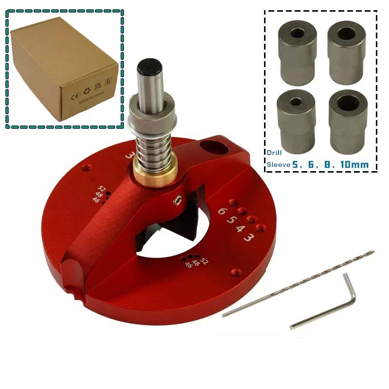 Multi-Functional Self-Contained Fixture 35mm Door Hinge Jig for Hinge Hole Drilling, Wood Mortise Hole Drilling, Vertical Hole Drilling